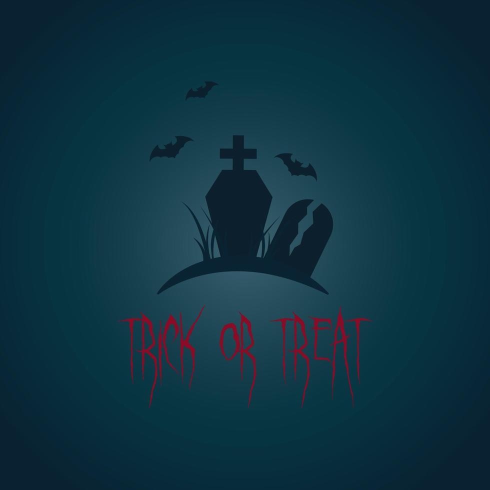 halloween silhouet begraafplaats. truc of traktatie achtergrond. vector