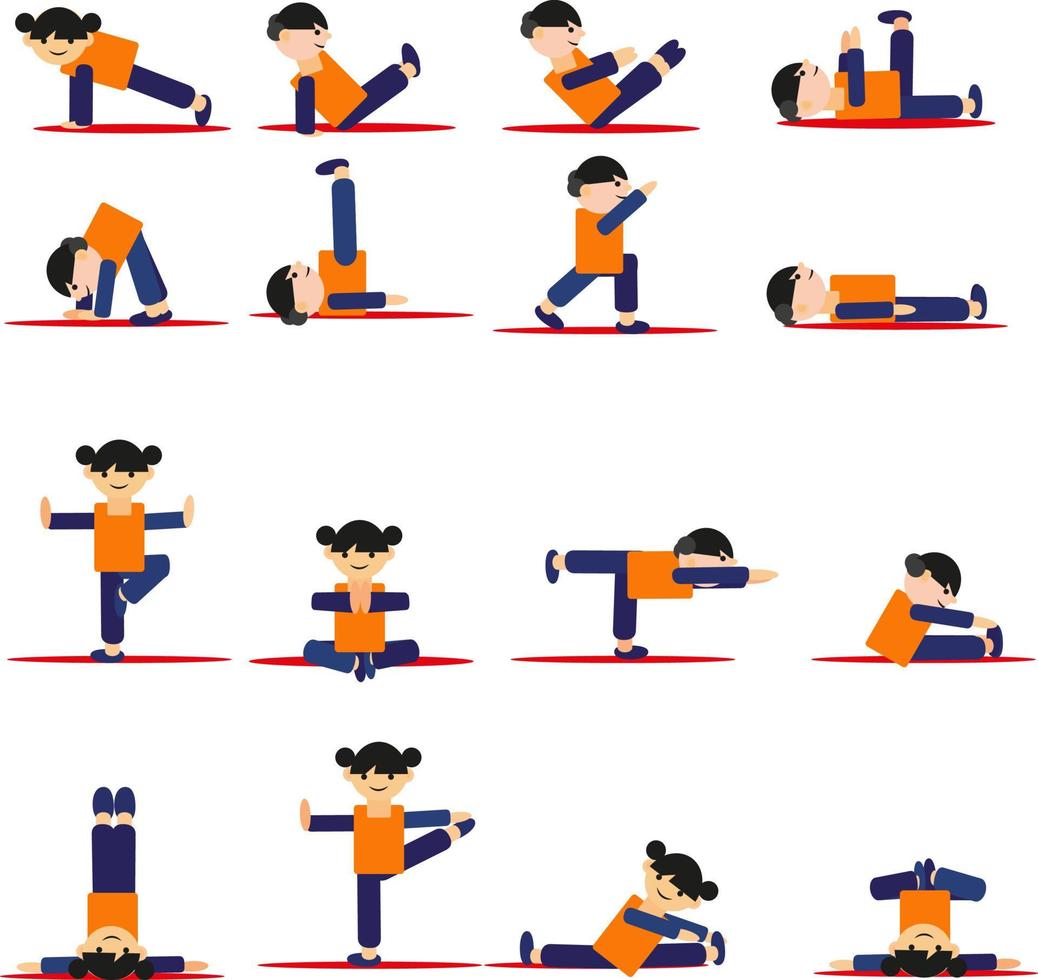 yoga icoon set, illustratie, vector Aan een wit achtergrond.
