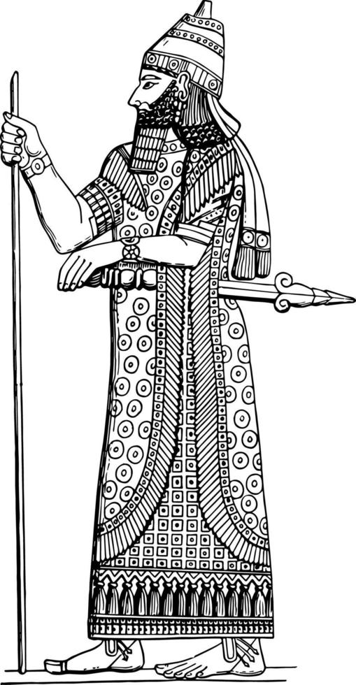 Assyrisch wijnoogst illustratie. vector