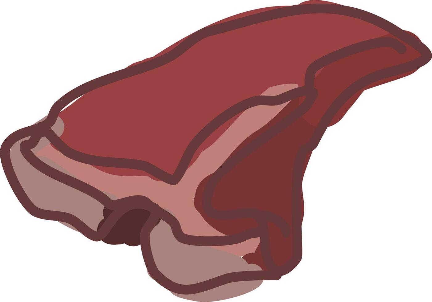 bot steak, illustratie, vector Aan wit achtergrond.