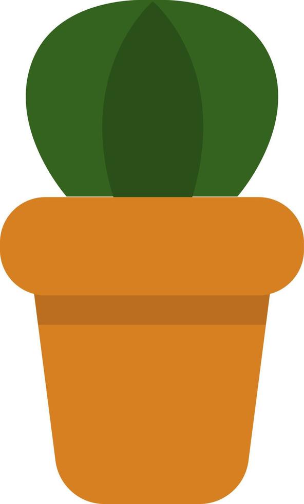 weinig ronde cactus in een pot, icoon illustratie, vector Aan wit achtergrond