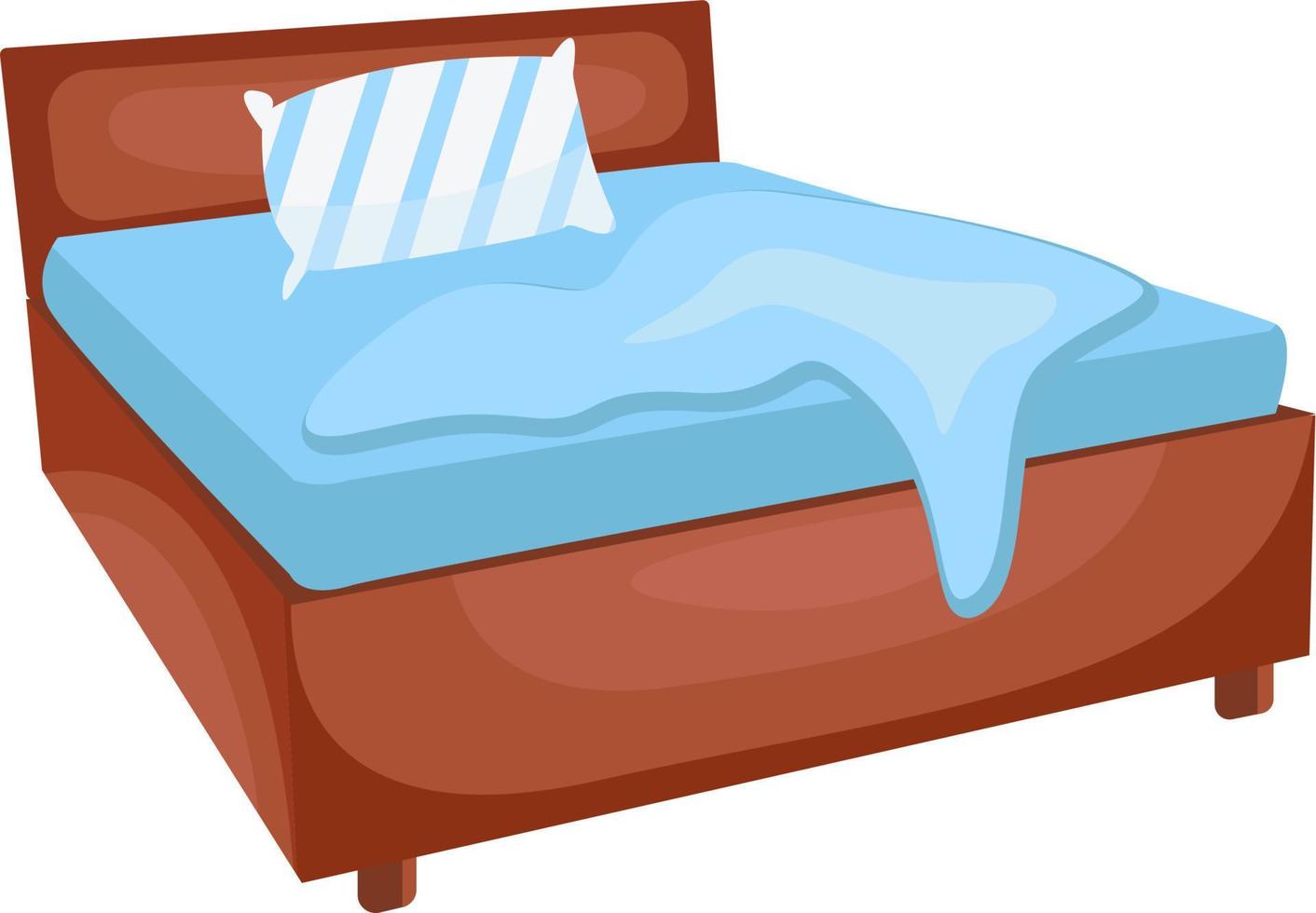 houten bed, illustratie, vector Aan wit achtergrond