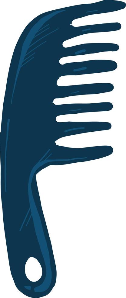 blauw haar- kam , illustratie, vector Aan wit achtergrond