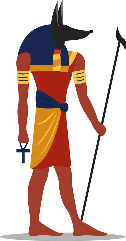 oude Egyptische god, illustratie, vector Aan wit achtergrond