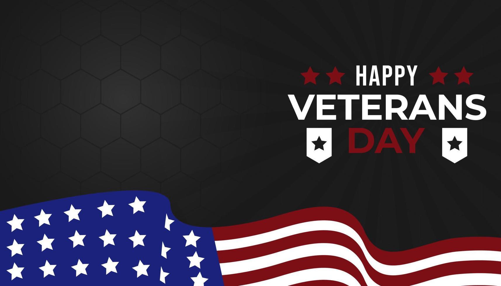 gelukkig veteranen dag. mooi hoor patriottisch sjabloon voor reclame kaart, folder, poster, spandoek. vector