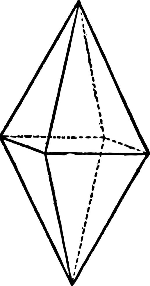 orthorhombisch bipyramiden wijnoogst illustratie. vector