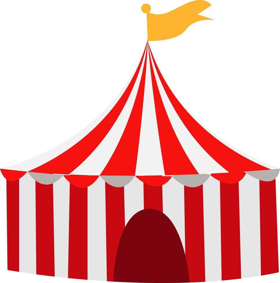 circus tent, illustratie, vector Aan wit achtergrond.