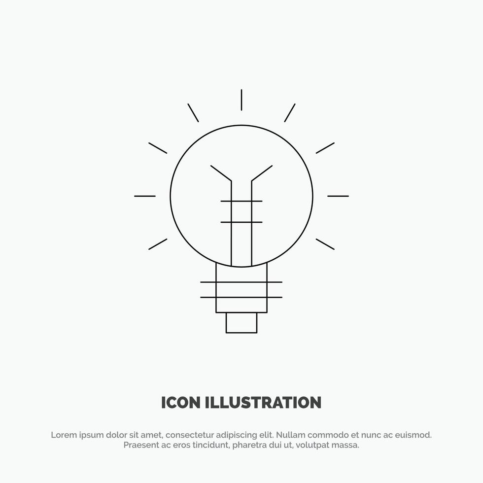 licht lamp lamp elektrisch idee lamp licht lijn icoon vector