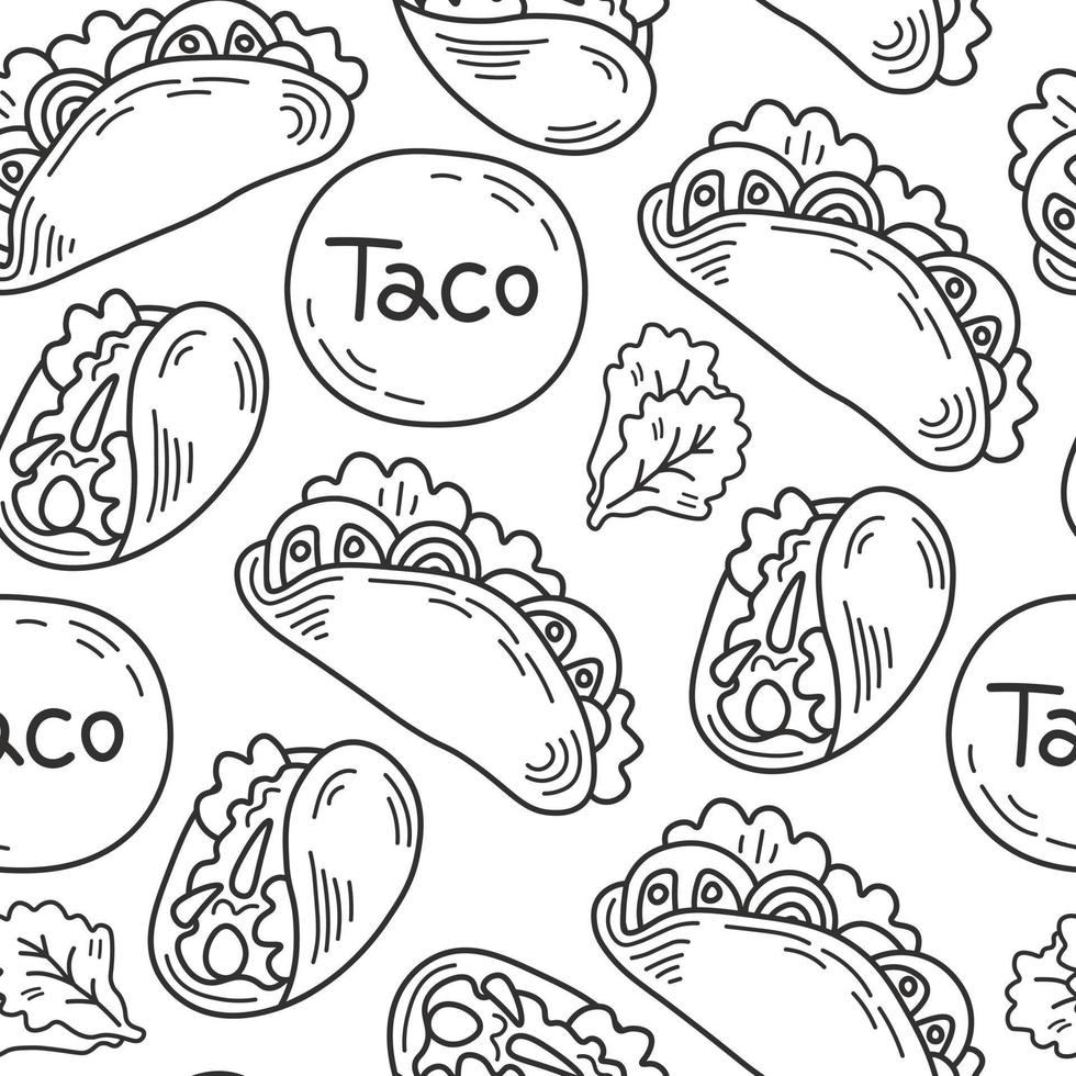 taco tekening naadloos patroon vector