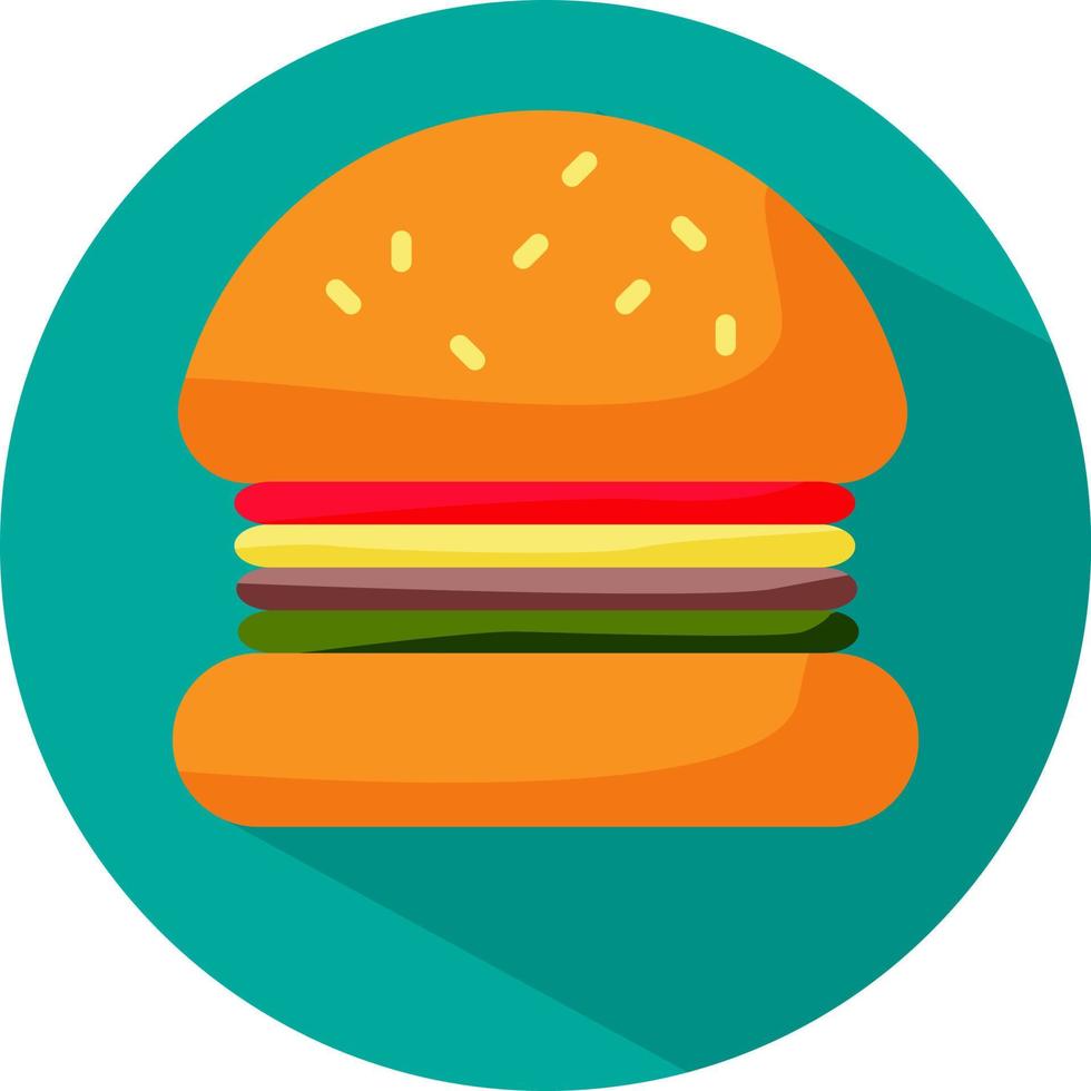 heerlijk Hamburger, illustratie, vector, Aan een wit achtergrond. vector