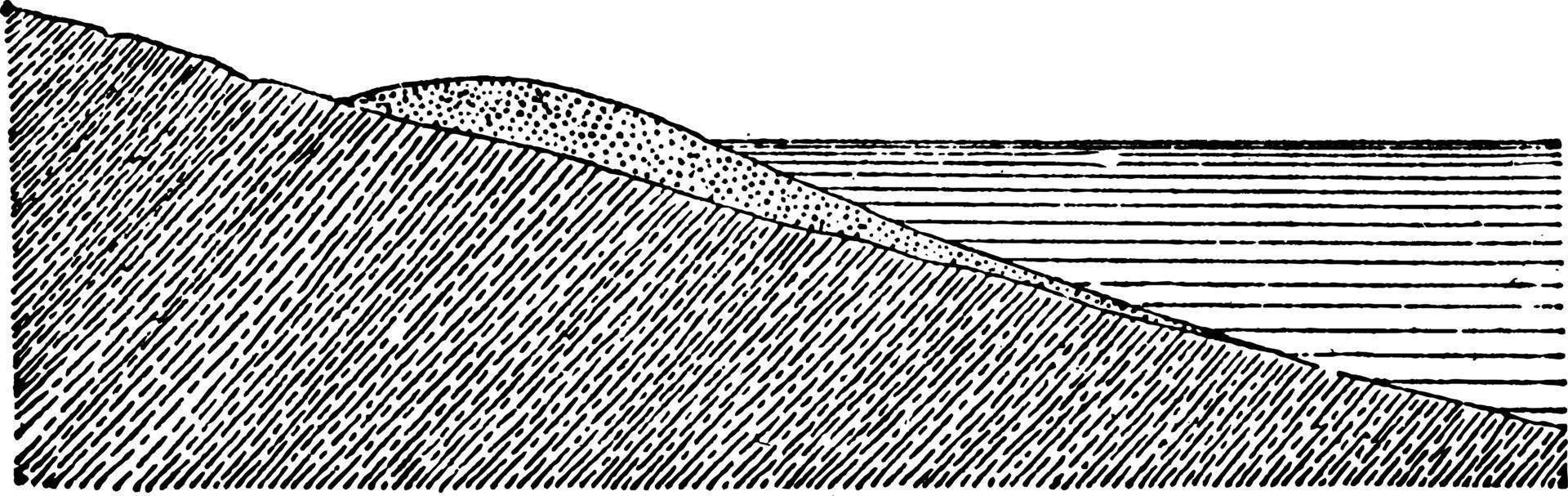 strand, wijnoogst illustratie vector