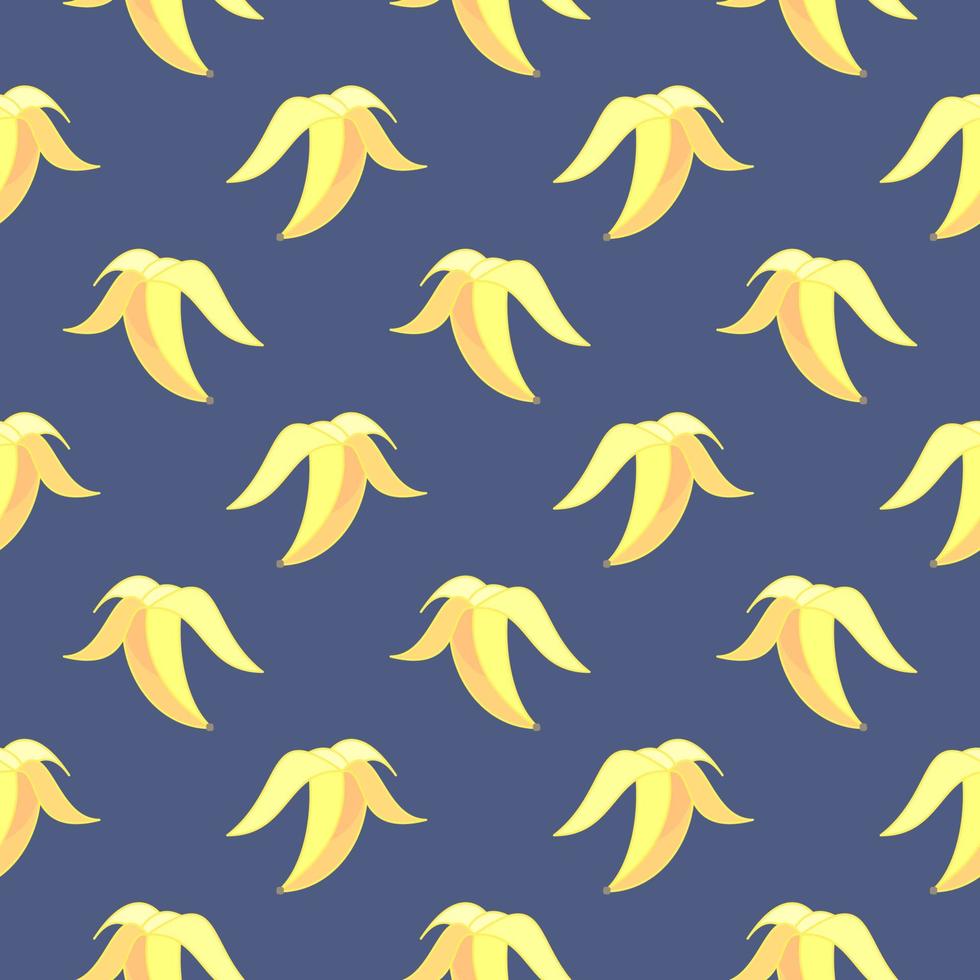 banaan Pel , naadloos patroon Aan een blauw achtergrond. vector