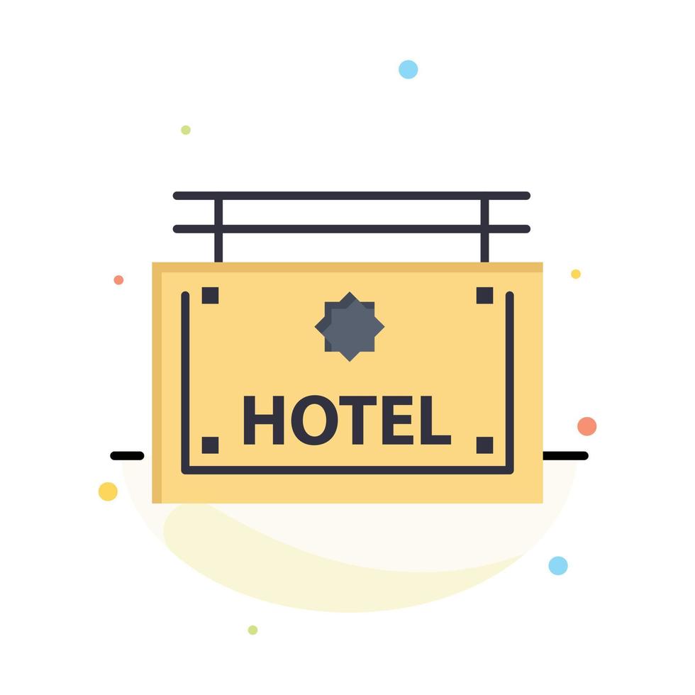 hotel teken bord richting abstract vlak kleur icoon sjabloon vector