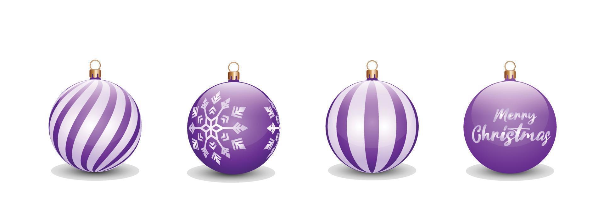 reeks van Kerstmis ballen concept in Purper kleur voor Kerstmis dag viering. kan worden gebruikt voor ontwerp middelen, uitnodigingen, affiches, spandoeken, reclameborden met een Kerstmis concept vector