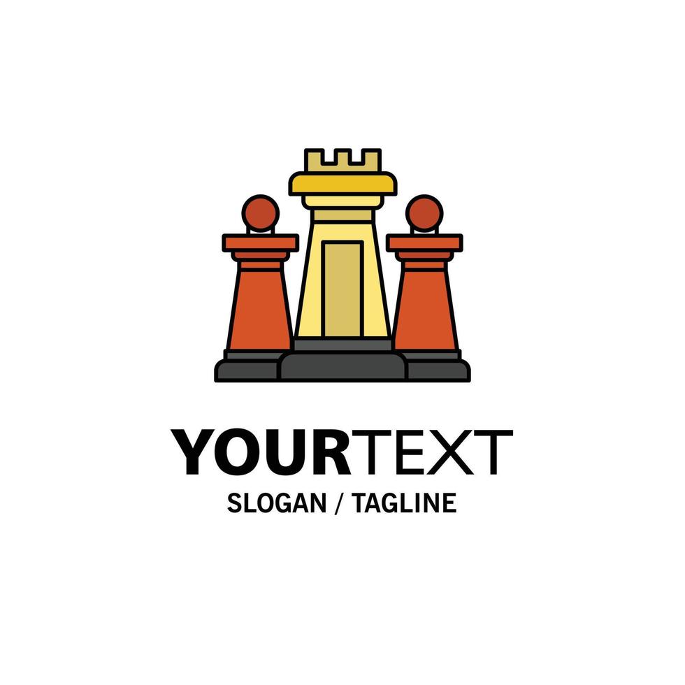 schaak computer strategie tactiek technologie bedrijf logo sjabloon vlak kleur vector