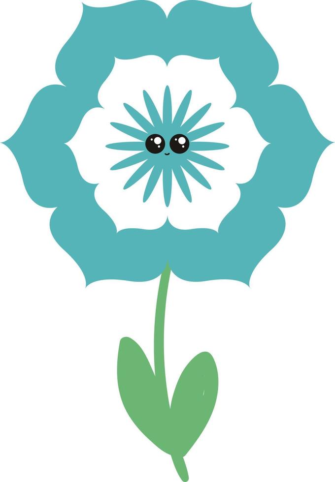 blauw bloem, illustratie, vector Aan wit achtergrond.