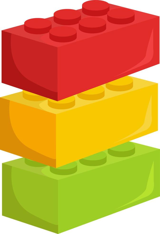 Lego blokken, illustratie, vector Aan wit achtergrond