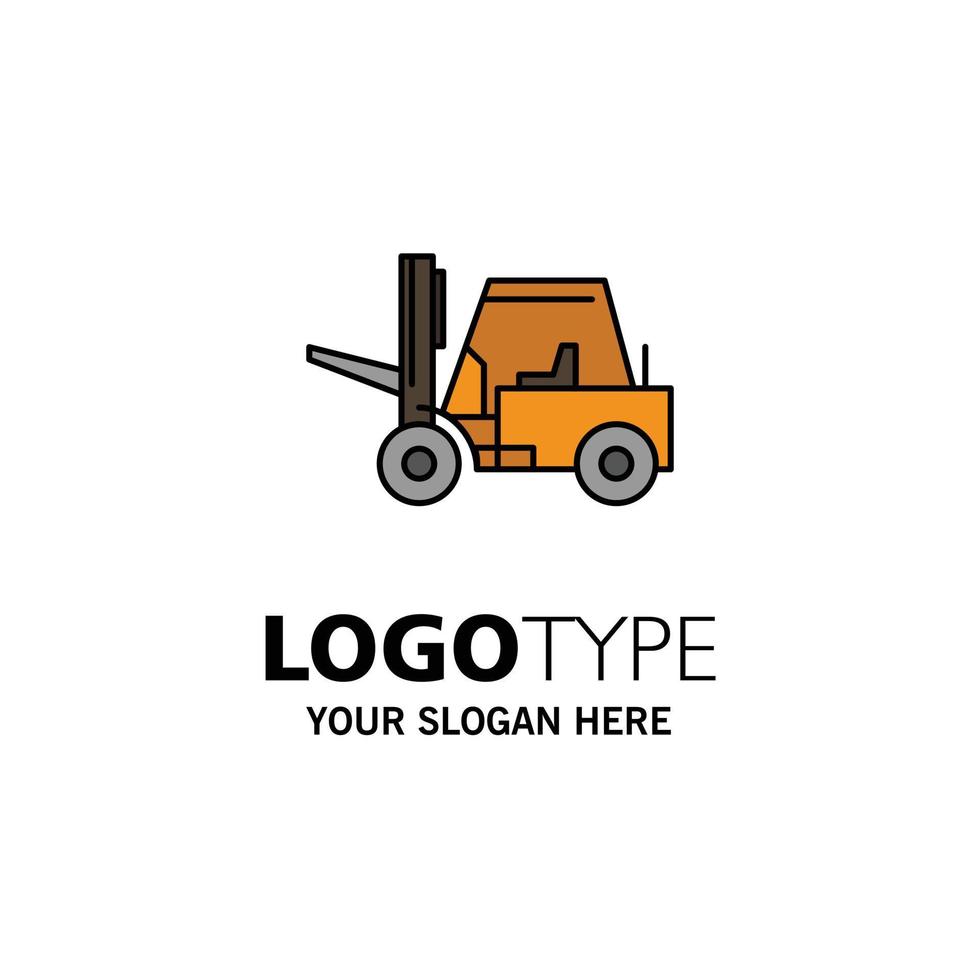 lifter hijs- vrachtauto vervoer bedrijf logo sjabloon vlak kleur vector