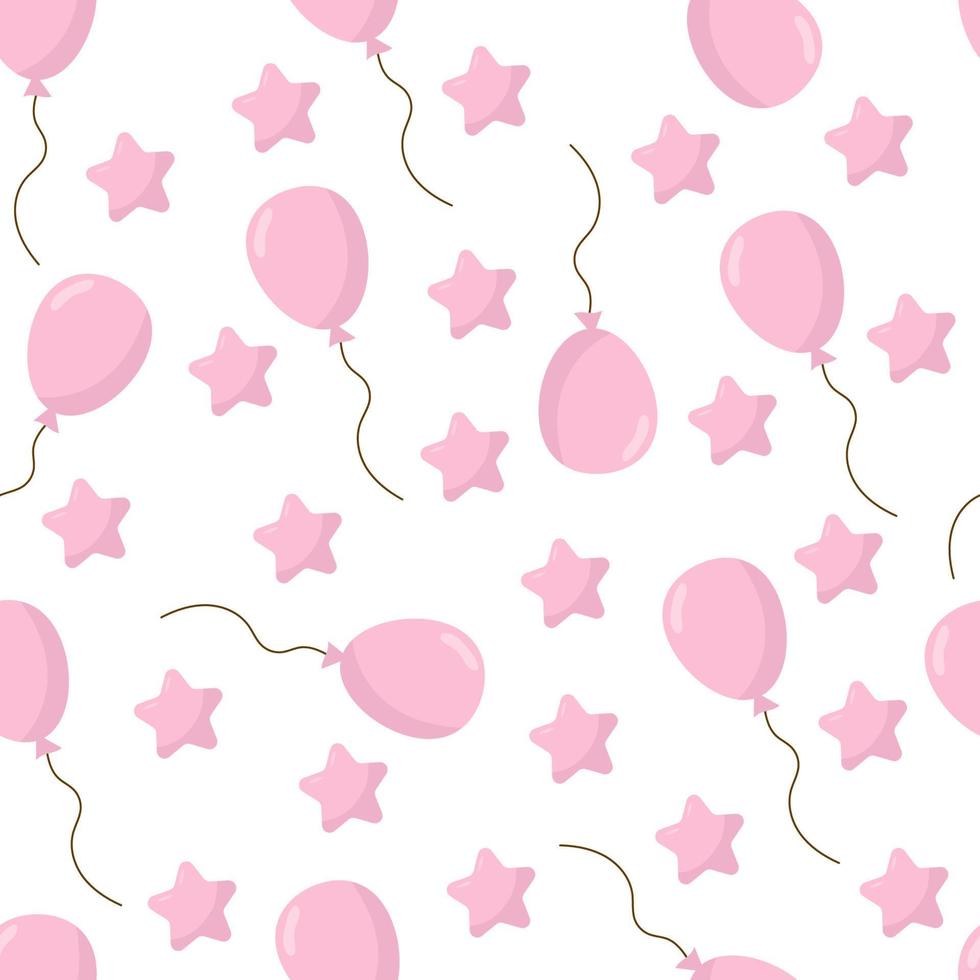 naadloos achtergrond met partij ballonnen van verschillend kleuren ideaal voor baby douche.lucht ballonnen vector naadloos patroon. ontwerp voor huis decor, textiel,. wit achtergrond