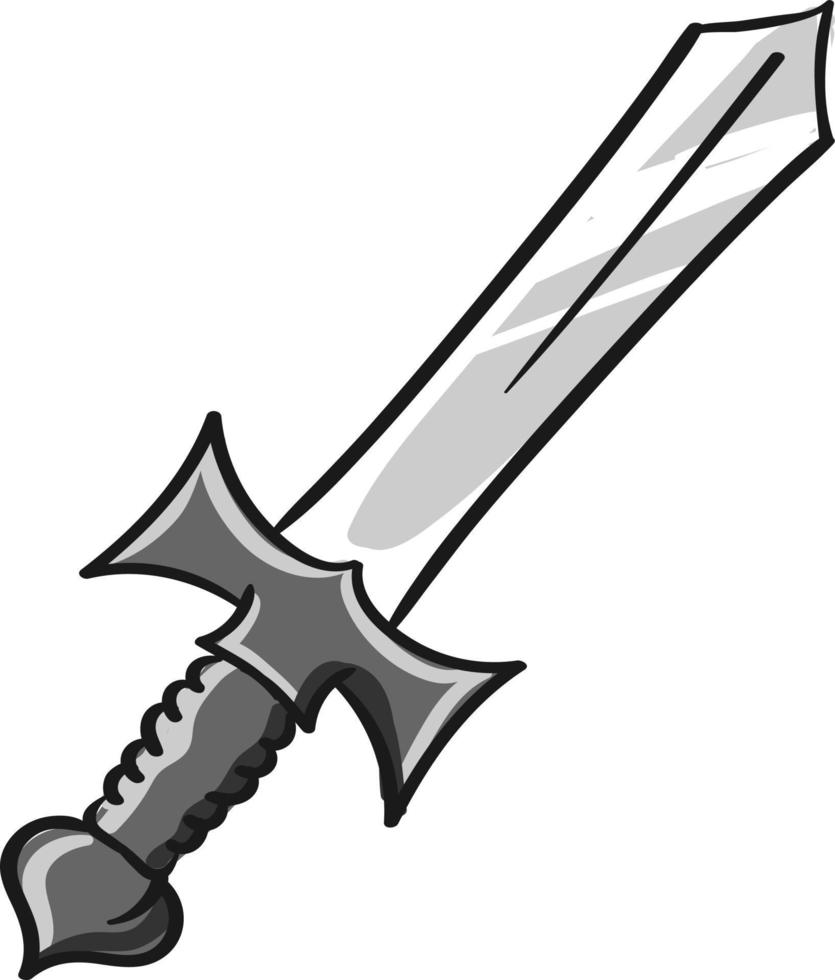 grijs zwaard, illustratie, vector Aan wit achtergrond