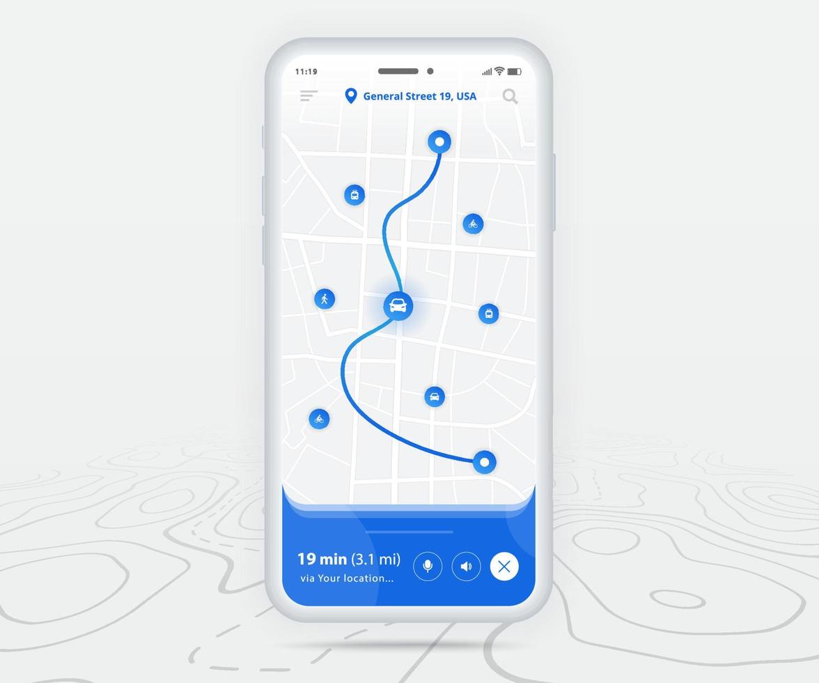kaart GPS navigatie ux ui concept, smartphone kaart toepassing en bestemming nauwkeurig Aan scherm, app zoeken kaart navigeren, technologie kaart, stad navigatie kaarten, stad straat, volgen, plaats, vector
