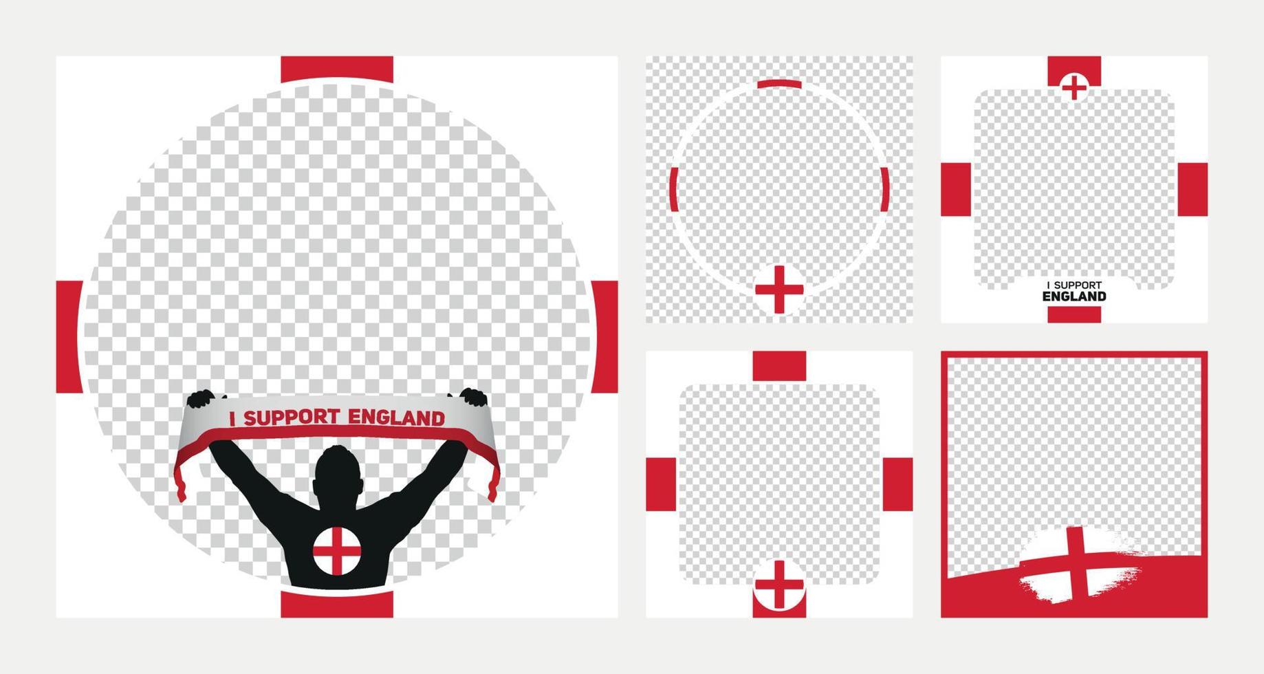 ik ondersteuning Engeland wereld Amerikaans voetbal kampioenschap profil afbeelding kader banners voor sociaal media vector