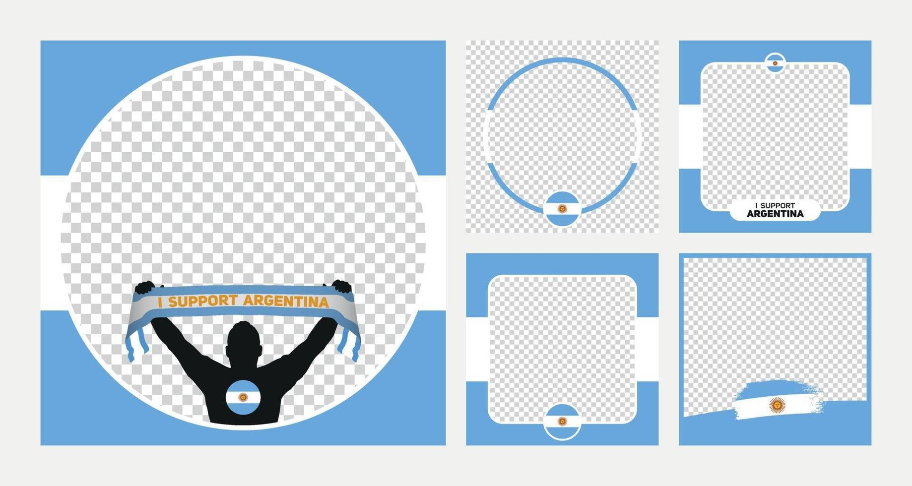 ik ondersteuning Argentinië wereld Amerikaans voetbal kampioenschap profil afbeelding kader banners voor sociaal media vector