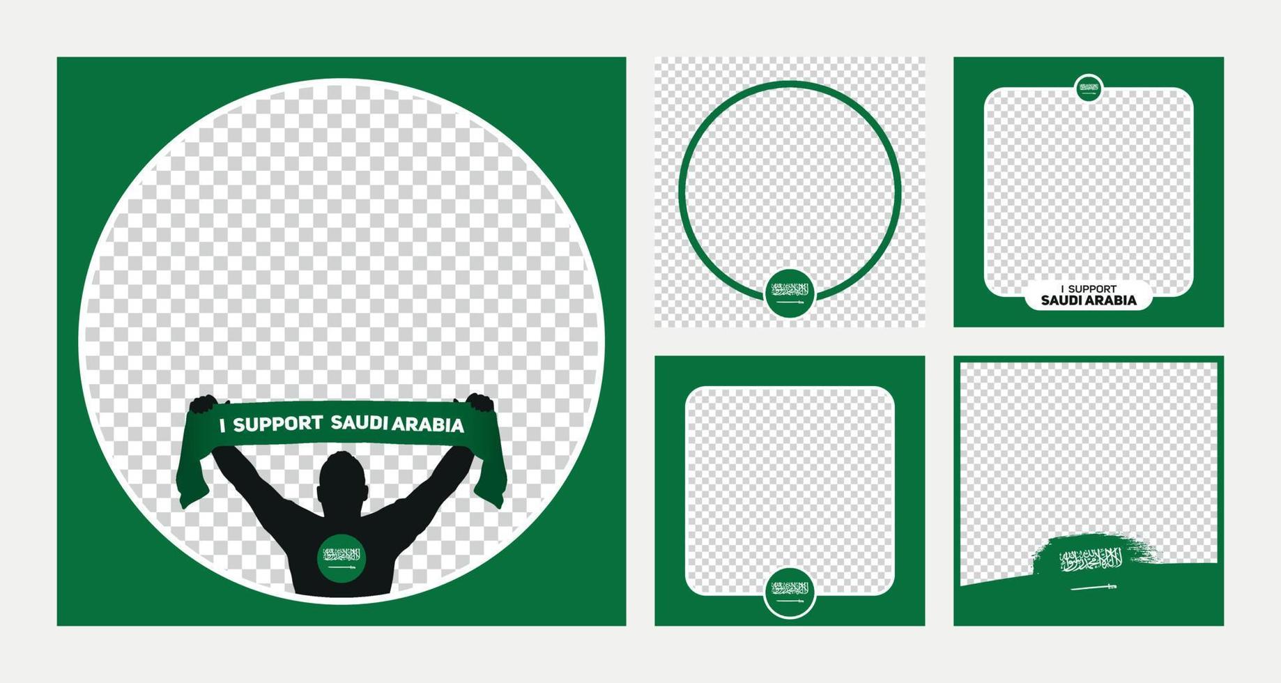 ik ondersteuning saudi Arabië wereld Amerikaans voetbal kampioenschap profil afbeelding kader banners voor sociaal media vector
