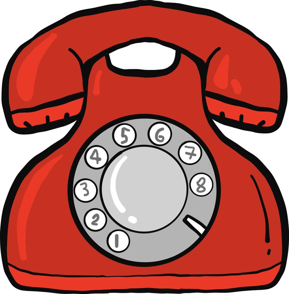 rood telefoon , illustratie, vector Aan wit achtergrond