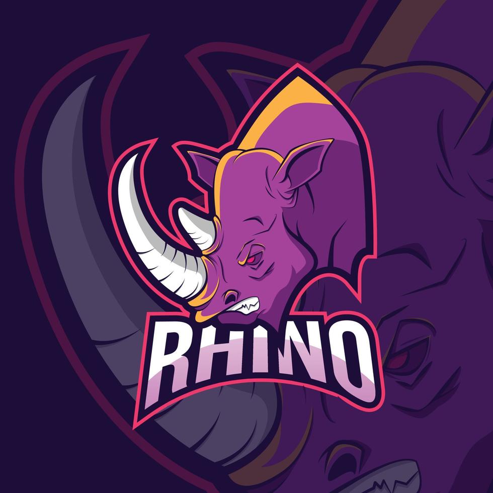 neushoorn mascotte esport logo vector