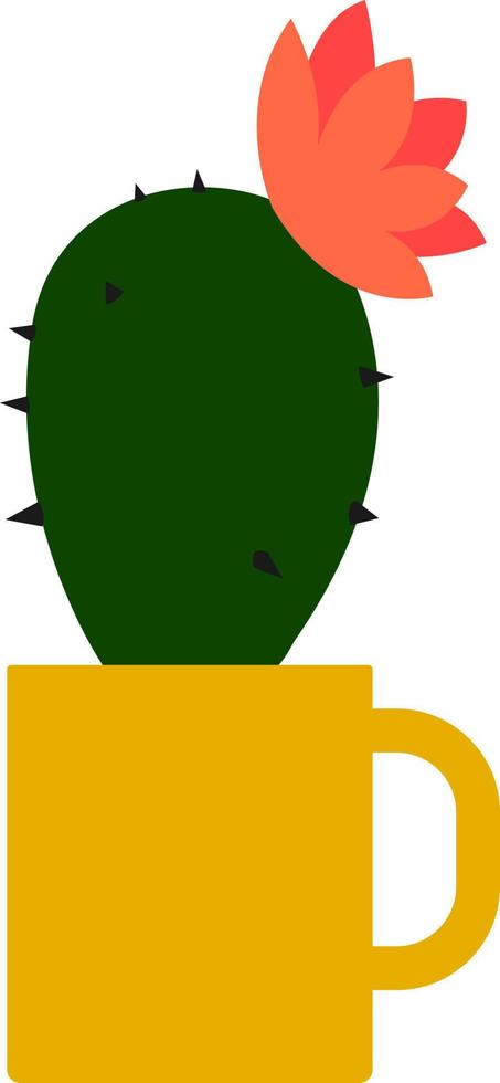 cactus in geel beker, illustratie, vector Aan wit achtergrond