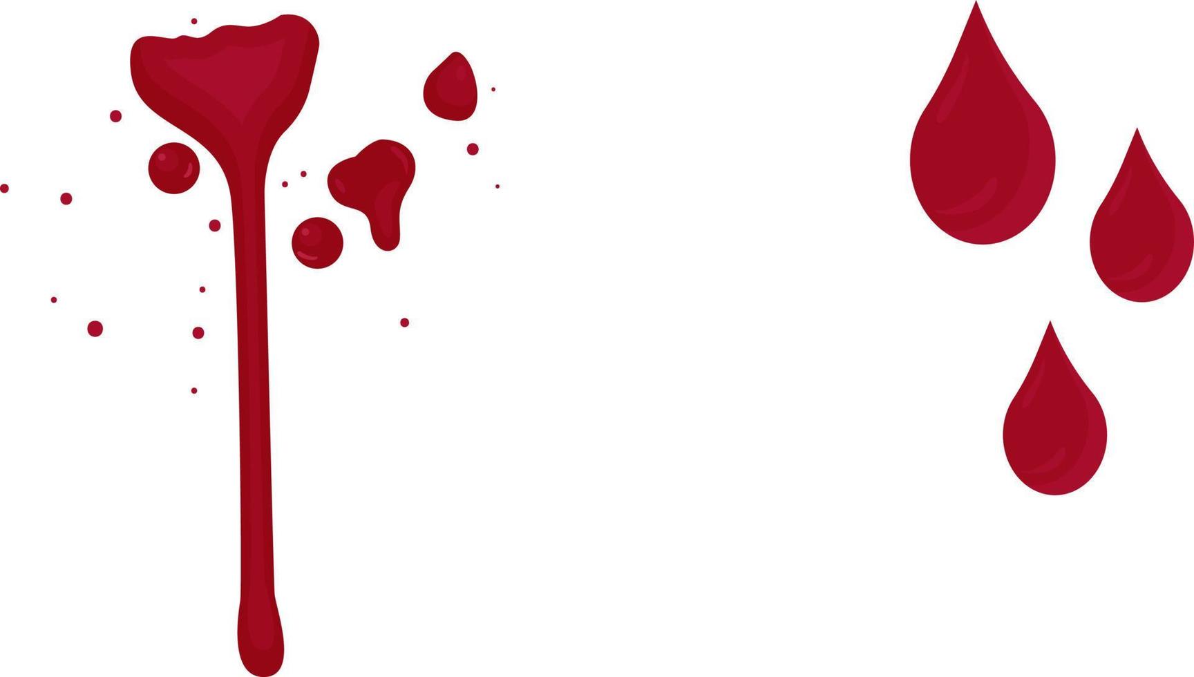 bloed druppels,illustratie, vector Aan wit achtergrond.