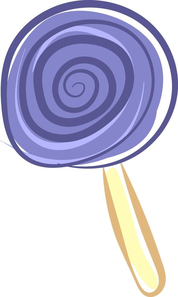 Purper lolly, illustratie, vector Aan wit achtergrond.