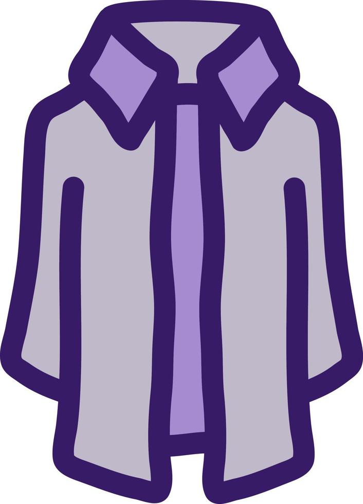 Purper dichtknopen shirt, illustratie, vector Aan een wit achtergrond.