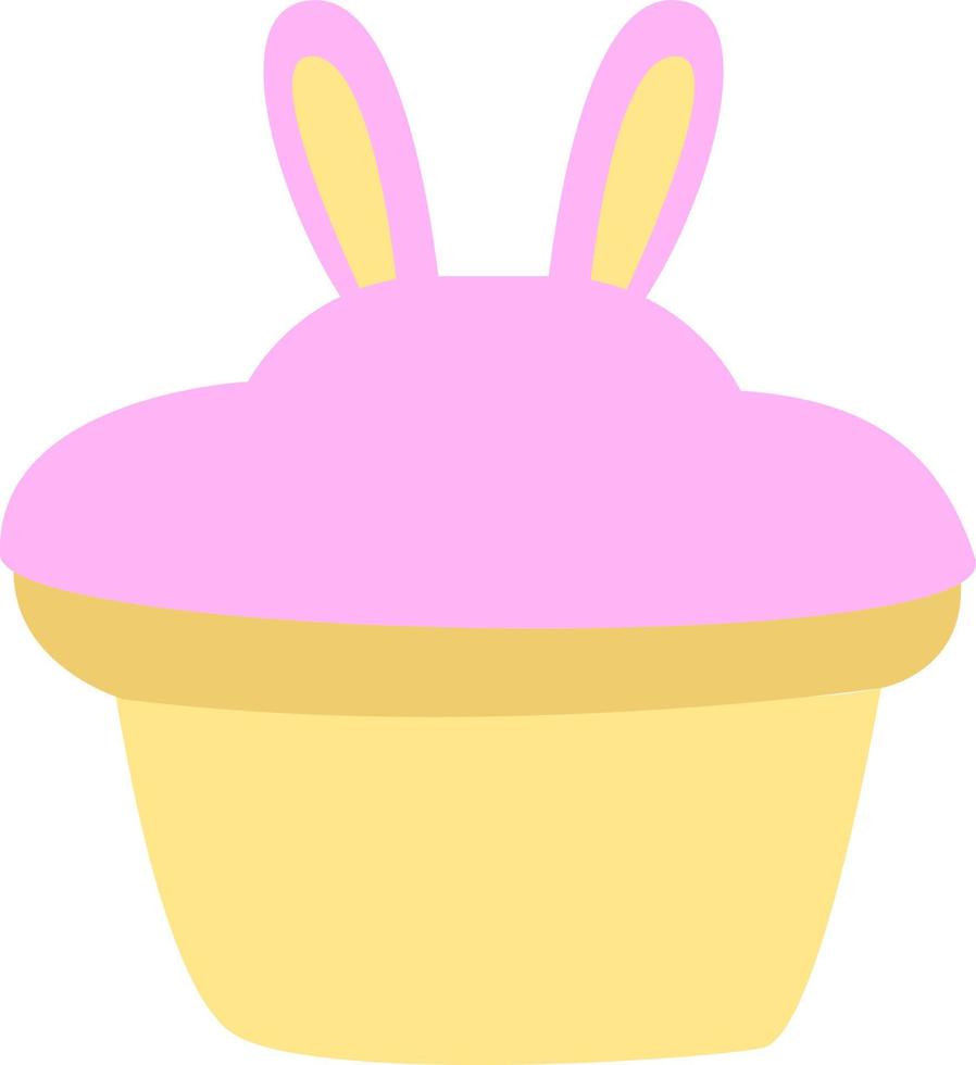 roze konijn koekje, illustratie, vector Aan een wit achtergrond.