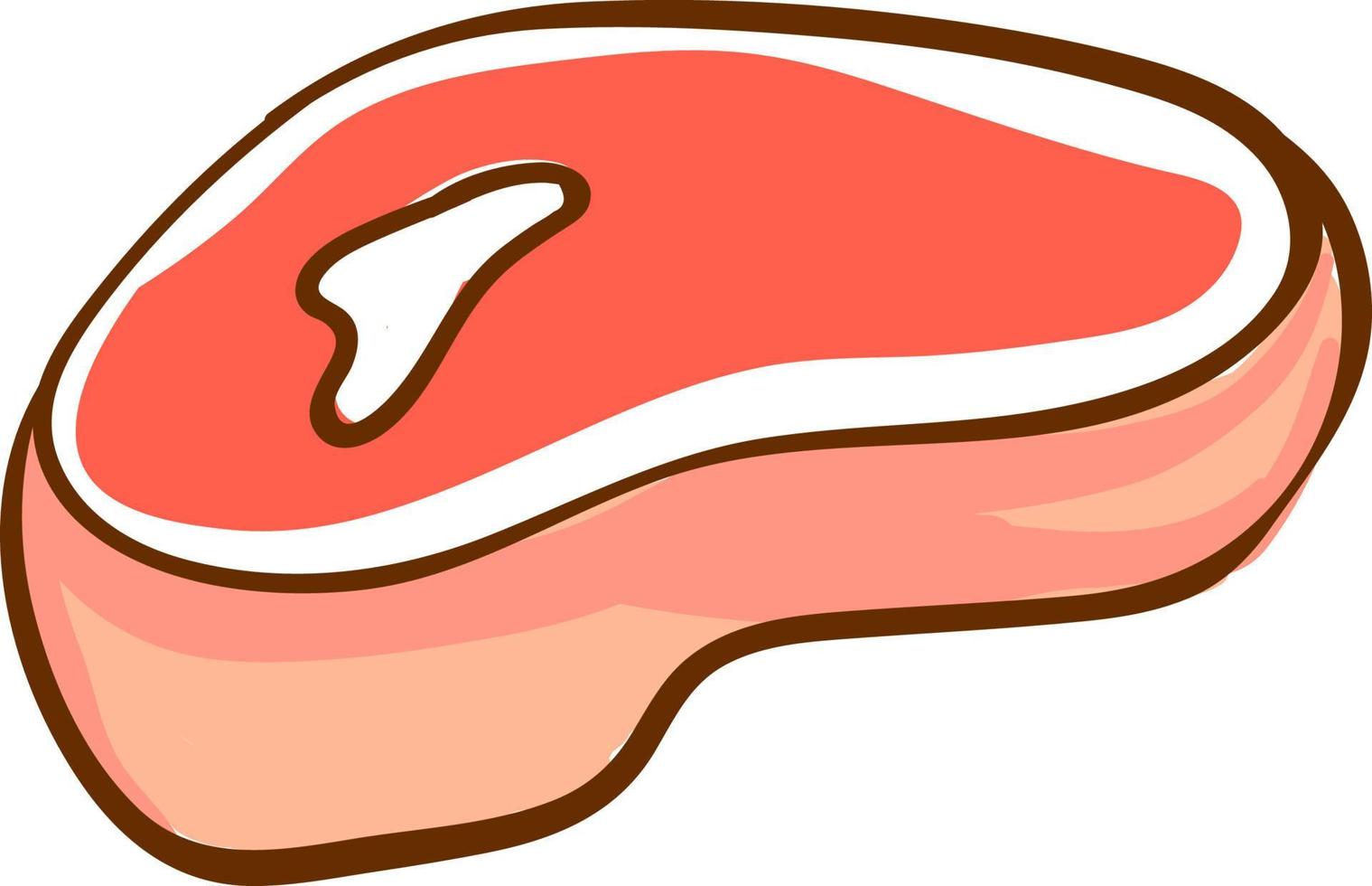 stuk van vlees, illustratie, vector Aan wit achtergrond.