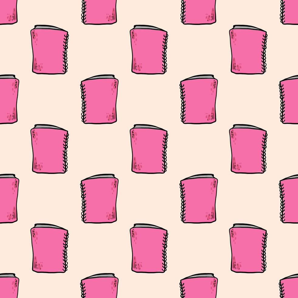 roze notitieboekje patroon, naadloos patroon Aan roze achtergrond. vector