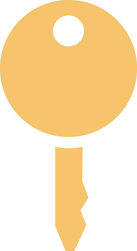 geel sleutel, illustratie, vector Aan een wit achtergrond.