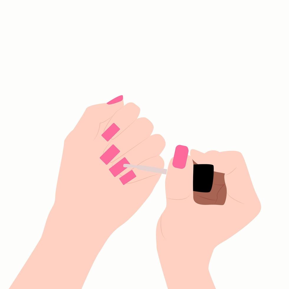 roze nagel Pools, illustratie, vector Aan wit achtergrond.