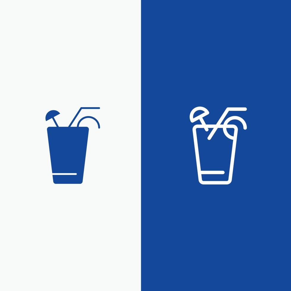 sap drinken voedsel voorjaar lijn en glyph solide icoon blauw banier lijn en glyph solide icoon blauw banier vector