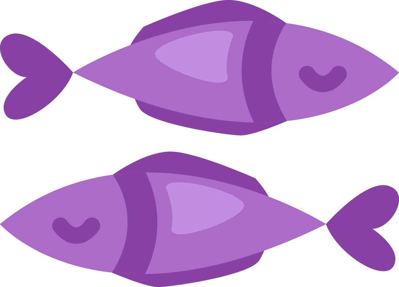 twee zee vissen, illustratie, vector Aan een wit achtergrond.