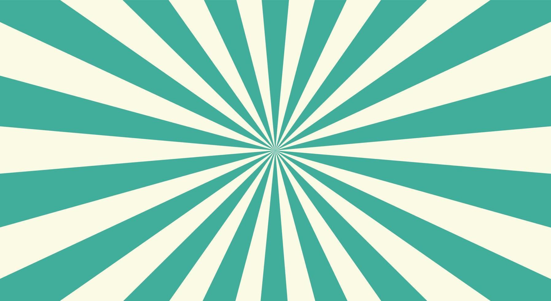 zonlicht breed retro vervaagd achtergrond.turquoise kleuren. retro achtergrond met stralen of strepen in de centrum. magie zon straal straal patroon. turkoois en groen kleuren. vlak stijl. vector