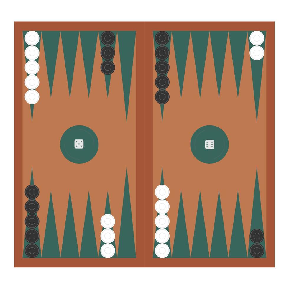 backgammon geïsoleerd Aan een wit achtergrond. oosters bord spel voor twee mensen. vlak stijl. vector illustratie