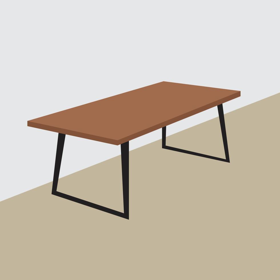 houten tafel vlak illustratie, tafel vector, vlak tafel, meubilair, interieur, huis, huis elementen vector
