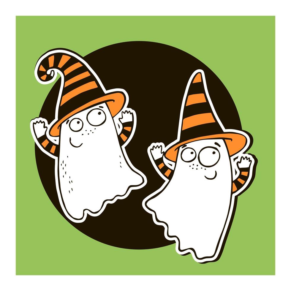 halloween vector illustratie met geesten.