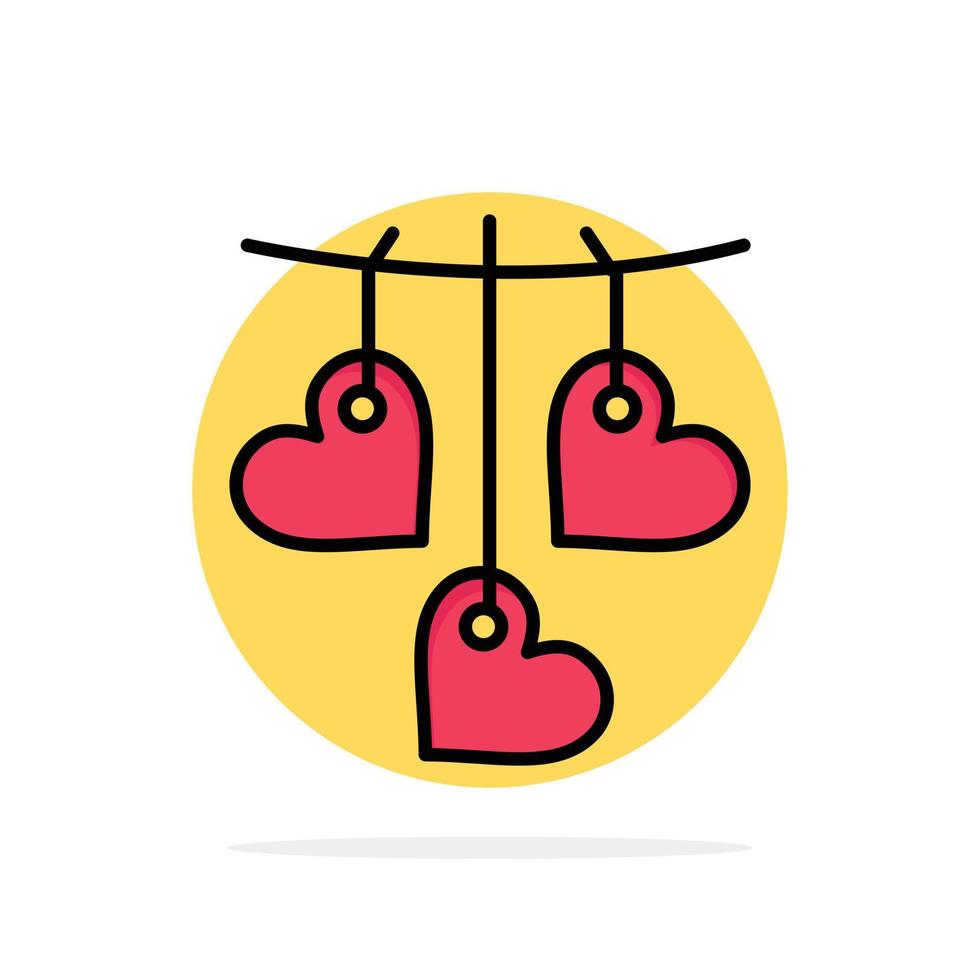 hart Valentijn liefde hangende abstract cirkel achtergrond vlak kleur icoon vector