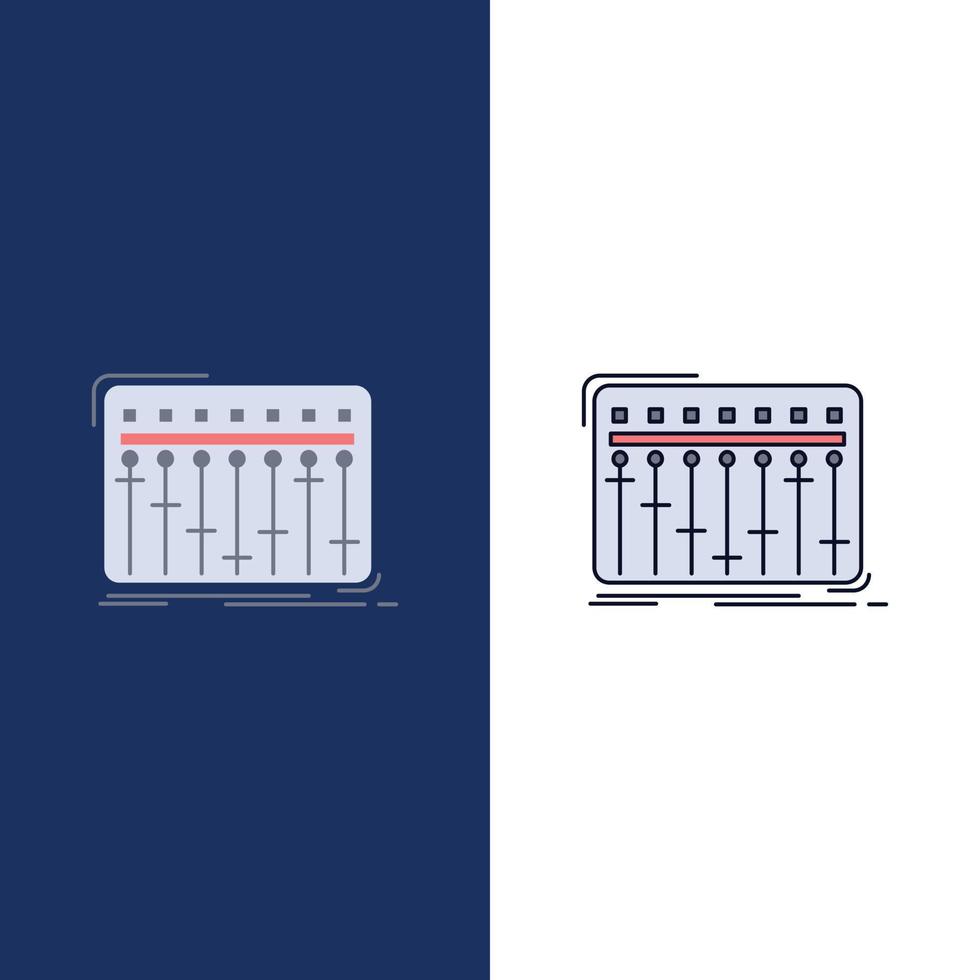 troosten dj menger muziek- studio vlak kleur icoon vector