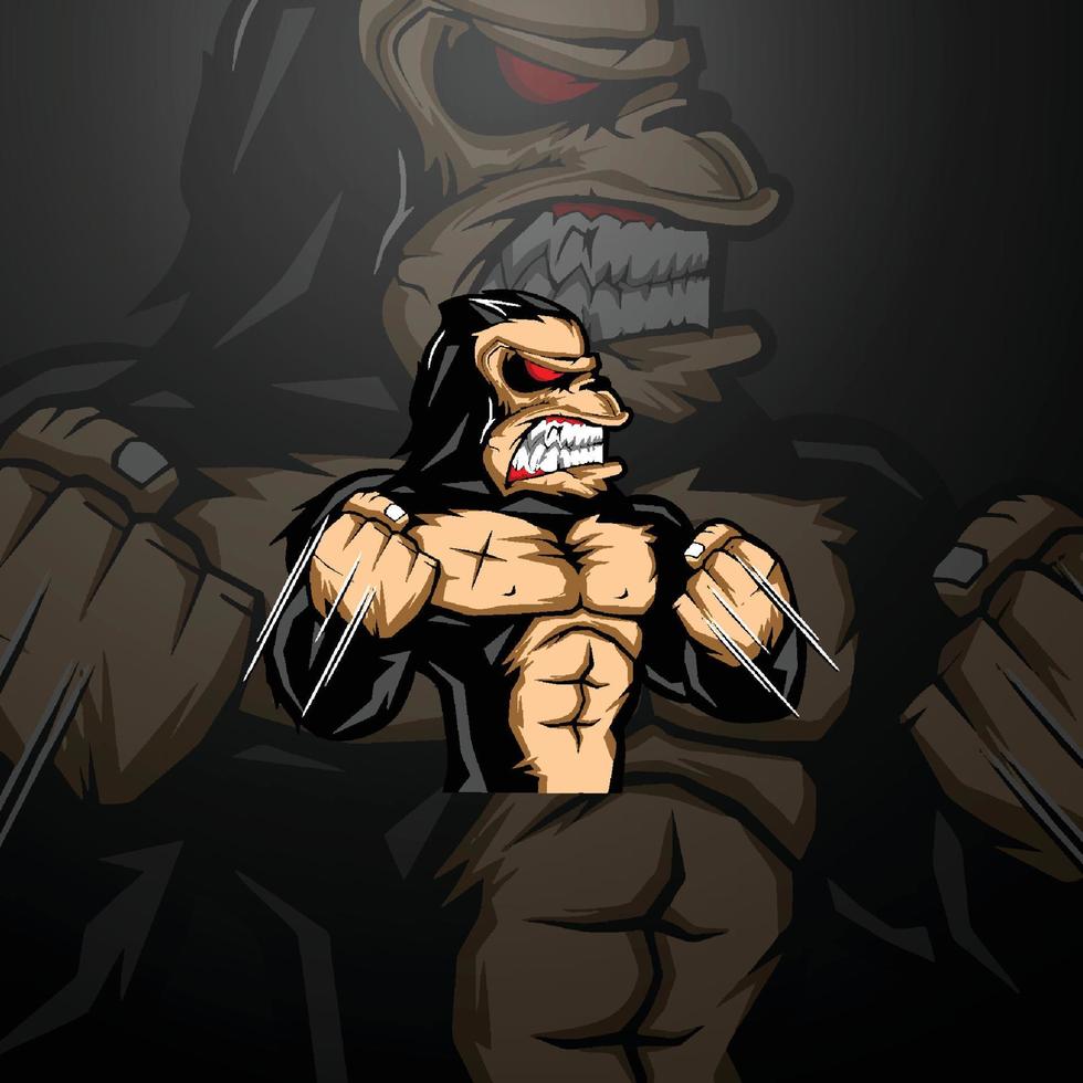 koning Kong gamer mascotte ontwerp vector