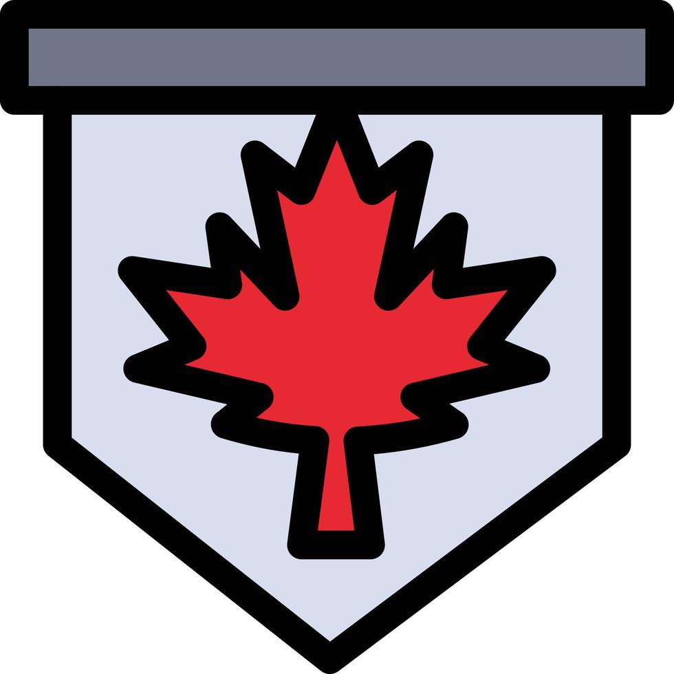 label blad Canada teken vlak kleur icoon vector icoon banier sjabloon
