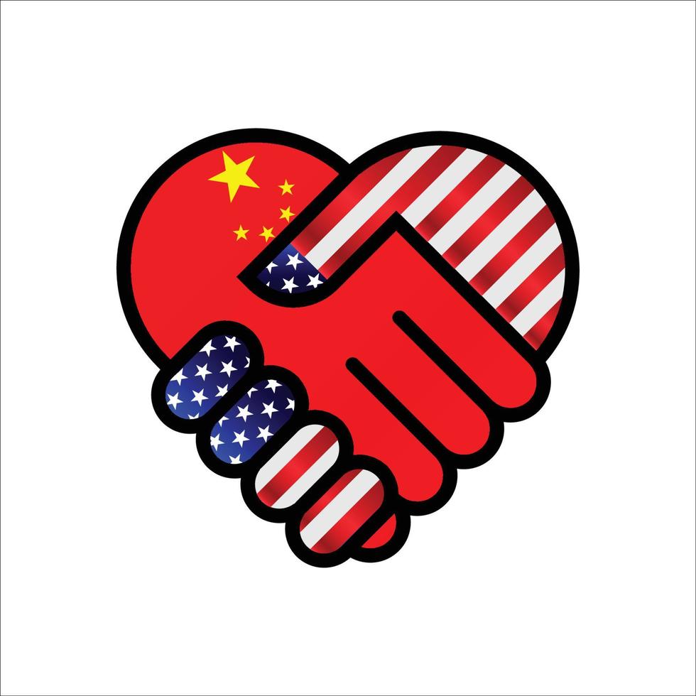 Verenigde staten van Amerika en China relaties handdruk illustratie icoon. geschikt gebruik naar ameicaan China evenement vector